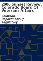 2006_sunset_review__Colorado_Board_of_Veterans_Affairs