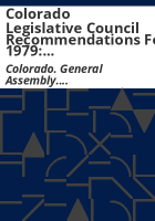 Colorado_Legislative_Council_recommendations_for_1979