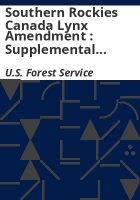 Southern_Rockies_Canada_lynx_amendment___Supplemental_draft_environmental_impact_statement